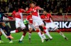 Monaco's Tiemoue Bakayoko, left, scores his side's opening goal during the French League One soccer match between Monaco and Paris Saint-Germain at the Louis II stadium in Monaco, Wednesday, Jan. 15, 2019. (AP Photo/Daniel Cole)