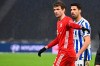 Bayern's Thomas Mueller stands next to Berlin's Sami Khedira, right, during the German Bundesliga soccer match between Hertha BSC Berlin and FC Bayern Munich in Berlin, Germany, Friday, Feb. 5, 2021. (John MacDougall/pool via AP)