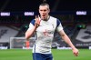 Tottenham's Gareth Bale celebrates after scoring his side's third goal during the English Premier League soccer match between Tottenham and Sheffield United, at the Tottenham Hotspur Stadium in London, Sunday, May 2, 2021. (Shaun Botterill/Pool via AP)