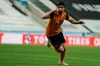 Wolverhampton Wanderers' Ruben Neves celebrates after scoring his side's opening goal during the English Premier League soccer match between Newcastle United and Wolves at the St James' Park stadium in Newcastle, England, Sunday, Feb. 27, 2021. (Owen Humphreys/Pool via AP)