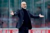 AC Milan coach Stefano Pioli reacts on the sideline during the Serie A soccer match between AC Milan and Udinese at the San Siro stadium, in Milan, Italy, Wednesday, March 3, 2021. (AP Photo/Antonio Calanni)