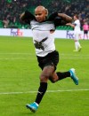 Krasnodar's Ari celebrates after scoring his side's first goal during the Europa League group C soccer match between Krasnodar and Basel at the Krasnodar stadium in Krasnodar, Russia, Thursday, Nov. 28, 2019. (AP Photo)