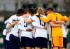 United States players prepare prior an international friendly soccer match between Northern Ireland and United States, at Windsor Park, Belfast, Northern Ireland, Sunday, March 28, 2021. (AP Photo/Peter Morrison)