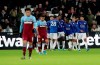 Leicester's Kelechi Iheanacho celebrates with teammates after scoring his side's opening goal during the English Premier League soccer match between West Ham Utd and Leicester City at the London Stadium in London, Saturday, Dec. 28, 2019. (AP Photo/Petros Karadjias)