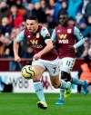 Aston Villa's John McGinn controls the ball during the English Premier League soccer match between Aston Villa and Leicester City at Villa Park in Birmingham, England, Sunday, Dec. 8, 2019. (AP Photo/Rui Vieira)