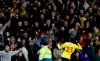 Watford's Ismaila Sarr celebrates after scoring his side's second goal during the English Premier League soccer match between Watford and Liverpool at Vicarage Road stadium, in Watford, England, Saturday, Feb. 29, 2020. (AP Photo/Alastair Grant)