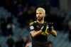 Manchester City's Sergio Aguero applauds to supporters at the end of the English Premier League soccer match between Aston Villa and Manchester City at Villa Park in Birmingham, England, Sunday, Jan. 12, 2020. Manchester City won the game 1-6. (AP Photo/Rui Vieira)