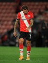 Southampton's Danny Ings reacts during the English League Cup soccer match between Southampton and Brentford at St. Mary's Stadium in Southampton, England, Wednesday, Sept. 16, 2020. (Adam Davy/Pool via AP)