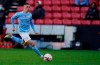 Manchester City's Phil Foden controls the ball during the English Premier League soccer match between Sheffield United and Manchester City at Bramall Lane stadium in Sheffield, England, Saturday, Oct. 31, 2020. (Tim Keeton/Pool via AP)