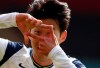 Tottenham's Son Heung-min celebrates after scoring his side's second goal during the English Premier League soccer match between Southampton and Tottenham Hotspur at St. Mary's Stadium in Southampton, England, Sunday, Sept. 20, 2020. (Cath Ivill/Pool via AP)