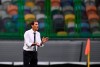 Lyon's head coach Rudi Garcia reacts during the Champions League semifinal soccer match between Lyon and Bayern at the Jose Alvalade stadium in Lisbon, Portugal, Wednesday, Aug. 19, 2020. (Franck Fife/Pool via AP)