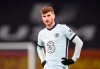 Chelsea's Timo Werner reacts during the English Premier League soccer match between Everton and Chelsea at Goodison Park in Liverpool, England, Saturday, Dec. 12, 2020. (Peter Powell/Pool via AP)