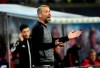 Moenchengladbach's head coach Marco Rose gives instructions during the German Bundesliga soccer match between RB Leipzig and Borussia Moenchengladbach in Leipzig, Germany, Saturday, Feb. 1, 2020. (AP Photo/Jens Meyer)