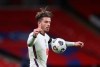 England's Jack Grealish controls the ball during the UEFA Nations League soccer match between England and Iceland at Wembley stadium in London, Wednesday, Nov. 18, 2020. (Carl Recine/Pool via AP)