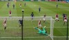 Arsenal's Pierre-Emerick Aubameyang scores their first goal during the English Premier League soccer match between Burnley and Arsenal at Turf Moor stadium in Burnley, England, Saturday, March 6, 2021.(Clive Brunskill/Pool via AP)