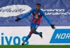 Crystal Palace's Wilfried Zaha celebrates after scoring the opening goal during the English Premier League soccer match between Crystal Palace and Leicester City at Selhurst Park stadium in London, Monday, Dec., 28, 2020. (Facundo Arrizabalaga/Pool via AP)