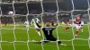 Burnley's Matej Vydra scores his side's opening goal during the English Premier League soccer match between Burnley and Leicester City at Turf Moor stadium in Burnley, England, Wednesday, March 3, 2021.(Peter Powell/Pool via AP)
