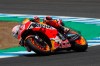 MotoGP rider Marc Marquez of Spain steers his motorcycle during the Spanish Motorcycle Grand Prix at the Angel Nieto racetrack in Jerez de la Frontera, Spain, Sunday, July 19, 2020. (AP Photo/David Clares)