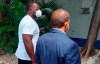 Minnesota Twins slugger Miguel Sano, right, arrives to the Prosecutor's Office accompanied by his lawyer, in his hometown San Pedro de Macoris, Dominican Republic, Thursday, June 25, 2020. Authorities in the Dominican Republic have opened an investigation into allegations the first baseman participated in the kidnapping and beating of a man in his homeland. Sano, who signed a three-year, $30 million contract with the Twins in January, denies the allegation and has said he’s being blackmailed. (AP Photo/Martin Adames)