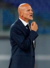 Fiorentina's head coach Giuseppe Iachini gestures during a Serie A soccer match between Lazio and Fiorentina at Rome's Olympic stadium, Saturday, June 27, 2020. (AP Photo/Riccardo de Luca)