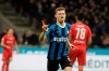 Inter Milan's Nicolo Barella celebrates after he scored his side's second goal during an Italian Cup quarter finals soccer match between Inter Milan and Fiorentina at the San Siro stadium, in Milan, Italy, Wednesday, Jan. 29, 2020. (AP Photo/Luca Bruno)