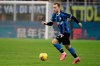 Inter Milan's Christian Eriksen controls the ball during an Italian Cup quarter finals soccer match between Inter Milan and Fiorentina at the San Siro stadium, in Milan, Italy, Wednesday, Jan. 29, 2020. (AP Photo/Luca Bruno)