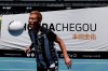 Japan's Keisuke Honda controls the ball during his official presentation as the newest member of the Botafogo soccer club, at Nilton Santos stadium in Rio de Janeiro, Brazil, Saturday, Feb. 8, 2020. Honda, considered one of Japan's most successful players who played in the last three World Cups, has signed on to play for Botafogo. (AP Photo/Leo Correa)