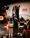 Mesut Ozil, former Germany midfielder disembarks a private jet after arriving at the Ataturk Airport in Istanbul, early Monday, Jan. 18, 2021. Ozil, who is of Turkish descent, will look to reignite his career in Turkey after he left Arsenal to join Fenerbahce. (AP Photo)