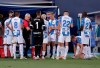 Leganes' head coach Javier Aguirre, 3rd left, talks to his players at break during the Spanish La Liga soccer match between Leganes and Real Madrid at the Butarque Stadium in Leganes, on the outskirts of Madrid, Spain, Sunday, July 19, 2020. (AP Photo/Bernat Armangue)