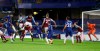 Chelsea's Thiago Silva, top left, scores his team's first goal during the English Premier League soccer match between Chelsea and West Ham at Stamford Bridge, London, Monday, Dec. 21, 2020. (AP Photo/Catherine Ivill,Pool)