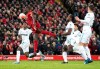 Liverpool's Sadio Mane attempts to control the ball during the English Premier League soccer match between Liverpool and West Ham at Anfield Stadium in Liverpool, England, Monday, Feb. 24, 2020. (AP Photo/Jon Super)