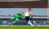 Tottenham's Harry Kane, right, scores his team's second goal from the penalty spot during the English Premier League soccer match between Aston Villa and Tottenham Hotspur at Villa Park in Birmingham, England, Sunday, March 21, 2021. (AP Photo/Michael Steele,Pool)