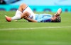 Manchester City's Sergio Aguero reacts as he lies on the pitch injured during the English Premier League soccer match between Manchester City and Burnley at Etihad Stadium, in Manchester, England, Monday, June 22, 2020. (AP Photo/Martin Rickett,Pool)