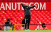 Sheffield United's manager Chris Wilder gestures during the English Premier League soccer match between Manchester United and Sheffield United at Old Trafford, Manchester, England, Wednesday, Jan. 27, 2021. (AP Photo/Laurence Griffiths,Pool)