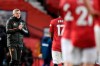 Manchester United's manager Ole Gunnar Solskjaer reacts following the English Premier League soccer match between Manchester United and West Ham United at Old Trafford, Manchester, England, Sunday, March. 14, 2021. (AP Photo/Peter Powell,Pool)