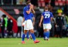 Leicester's Dennis Praet reacts after the English Premier League soccer match between Bournemouth and Leicester City at Vitality Stadium in Bournemouth, England, Sunday, July 12, 2020. (AP Photo/Michael Steele,Pool)