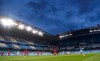 Manchester City's Benjamin Mendy kicks the ball during the English Premier League soccer match between Manchester City and Liverpool at Etihad Stadium in Manchester, England, Thursday, July 2, 2020. (AP Photo/Peter Powell,Pool)