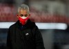 Chile's coach Reinaldo Rueda leaves after the first half during a qualifying soccer match against Peru for the FIFA World Cup Qatar 2022 in Santiago, Chile, Friday, Nov. 13, 2020. (Ivan Alvarado, Pool via AP)