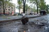 An unexploded projectile of a multiple rocket launcher stuck in a street after shelling by Azerbaijan's artillery during a military conflict in Stepanakert, self-proclaimed Republic of Nagorno-Karabakh, Azerbaijan, Monday, Oct. 5, 2020. Armenia accused Azerbaijan of firing missiles into the capital of the separatist territory of Nagorno-Karabakh, while Azerbaijan said several of its towns and its second-largest city were attacked. (David Ghahramanyan/NKR InfoCenter PAN Photo via AP)