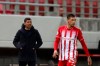 Porto's head coach Sergio Conceicao, left, reacts during the Champions League, group C soccer match between Olympiacos and FC Porto at Georgios Karaiskakis stadium in Piraeus port, near Athens, Wednesday, Dec. 9, 2020. (AP Photo/Thanassis Stavrakis)