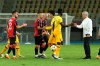 Tottenham's manager Jose Mourinho, right, shakes hands with players after the end of a Europa League third qualifying round soccer match between Shkendija and Tottenham at the National Arena Todor Proeski in Skopje, North Macedonia, Thursday, Sept. 24, 2020. (AP Photo/Boris Grdanoski)
