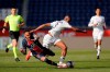PSG's Neymar, left, fights for the ball with Lille's Tiago Djalo during the French League One soccer match between Paris Saint Germain and Lille, at the Parc des Princes stadium, in Paris, France, Saturday, April. 3, 2021. (AP Photo/Christophe Ena)