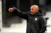 Marseille's new head coach Jorge Sampaoli gives instructions to his players during the French League One soccer match between Marseille and Rennes at the Stade Velodrome in Marseille, southern France, Wednesday March 10, 2021. (AP Photo/Daniel Cole)