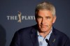 PGA Tour Commissioner Jay Monahan reacts to a question during a news conference at The Players Championship golf tournament, in Ponte Vedra Beach, Fla., early Friday, March 13, 2020. The PGA Tour first said there would be no fans. Now there will be no players. In a late Thursday night decision, the PGA Tour canceled the rest of The Players Championship and said it would not play the next three weeks. (AP Photo/Chris O'Meara)