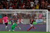 Gabriel Barbosa of Brazil's Flamengo scores the opening goal against Ecuador's Independiente del Valle during the final match of the Recopa at the Maracana stadium in Rio de Janeiro, Brazil, Wednesday, Feb. 26, 2020. (AP Photo/Leo Correa)