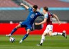 Chelsea's Christian Pulisic, left, and West Ham's Mark Noble challenge for the ball during the English Premier League soccer match between West Ham United and Chelsea at London Stadium, London, England, Saturday, April 24, 2021. (AP Photo/Alastair Grant, Pool)