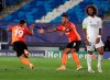 Shakhtar's Manor Solomon celebrates after scoring his side's third goal during the Champions League, group B soccer match between Real Madrid and Shakhtar Donetsk at Alfredo di Stefano stadium in Madrid, Spain, Wednesday, Oct. 21, 2020. (AP Photo/Manu Fernandez)