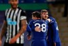 Chelsea's Timo Werner celebrates after scoring his side's second goal during the English Premier League soccer match between Chelsea and Newcastle United at Stamford Bridge Stadium in London, England, Monday, Feb. 15, 2021. (Adrian Dennis/Pool via AP)