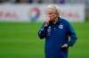 Flamengo's coach Jorge Jesus gestures before the Rio de Janeiro state championship final soccer match at the Maracana stadium, Rio de Janeiro, Brazil, Wednesday, July 15, 2020. The match is being played without spectators to curb the spread of COVID-19. (AP Photo/Leo Correa)