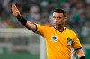 Brazilian referee Igor Benevenuto works during the Brazilian championship soccer game between Palmeiras and Bahia in Sao Paulo, Brazil, Nov.8, 2019. When the coronavirus pandemic forced Brazilian soccer to take a break, Benevenuto took one of the few jobs that were still in high demand in his countryside city of Sete Lagoas, as a nurse at a public hospital filled with COVID-19 patients. (Daniel Vorley/AGIF via AP)